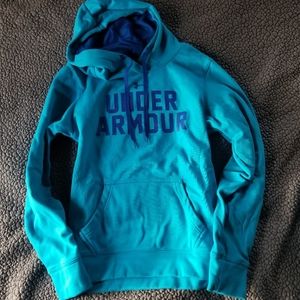 Teal Under Armour Semi-Fitted Hoodie Size Small